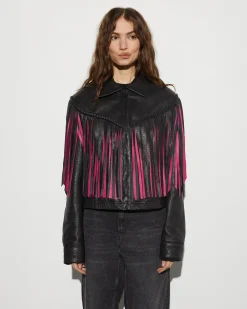 Janez Leather Fringe Jacket | Black^STIEGLITZ Clearance