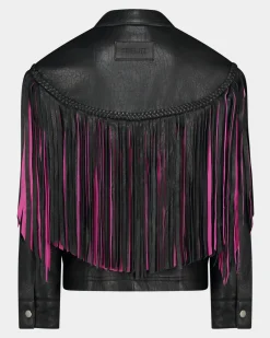Janez Leather Fringe Jacket | Black^STIEGLITZ Clearance
