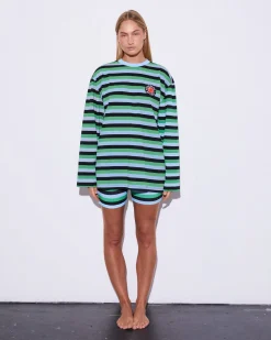 Leah Wide Skate Longsleeve | Blue^STIEGLITZ Outlet