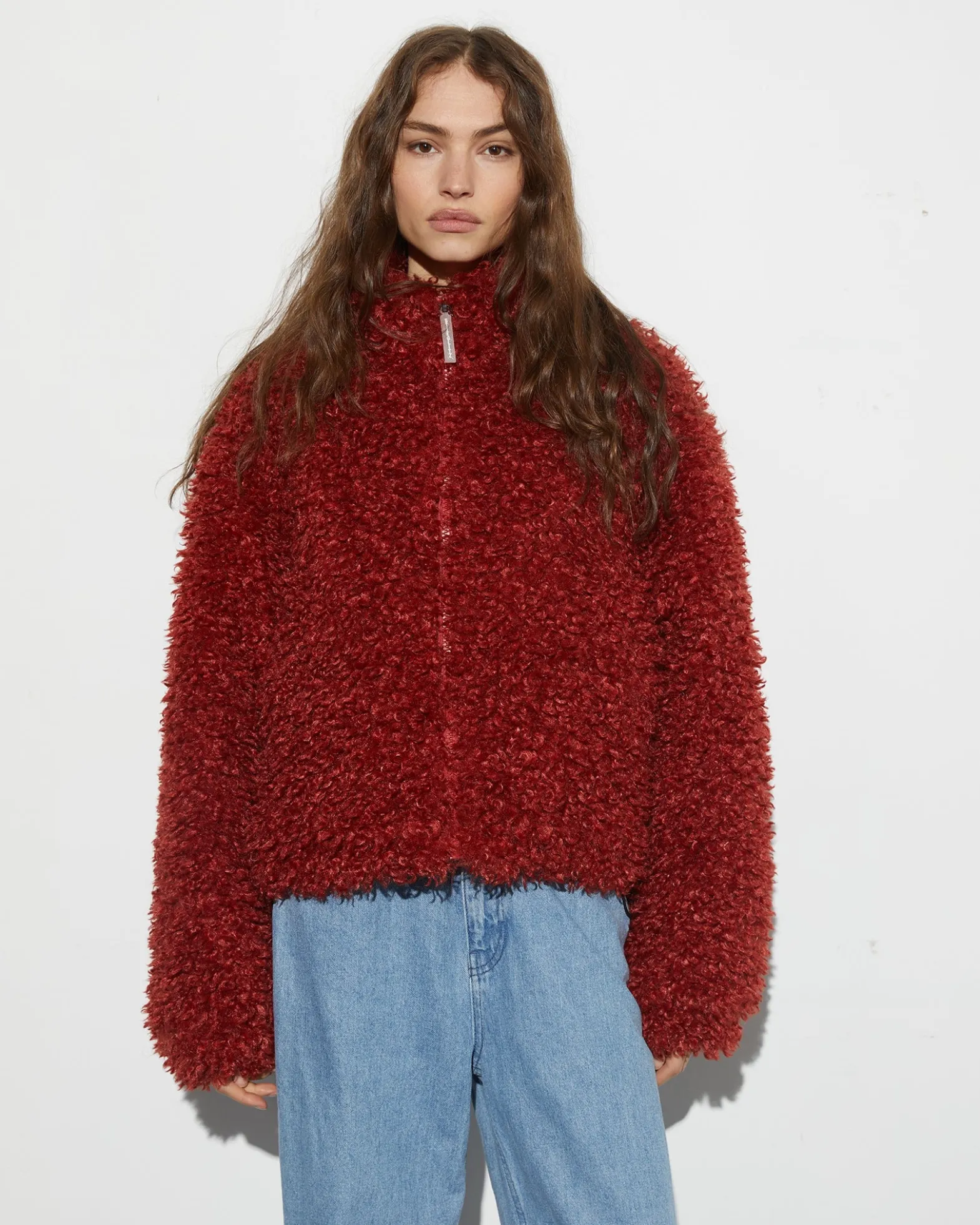Milana Cropped Fluffy Puffer | Brown^STIEGLITZ Sale