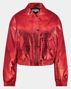 Snake Bomber Jacket | Red^STIEGLITZ Clearance